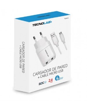 CARGADOR TECNOLAB 2 USB Y 1 MICRO USB 2.4 AMP TL041W